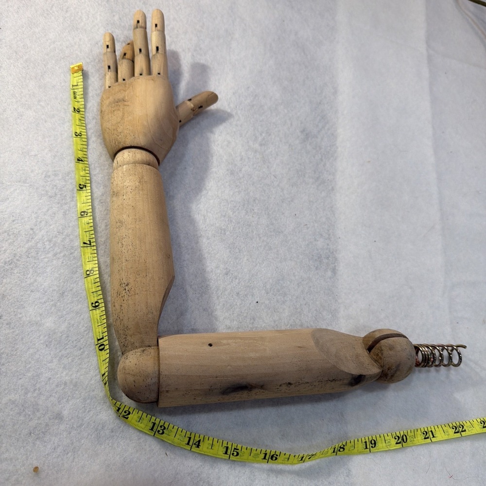Vintage MCM Wooden Articulating Hand Made In Belgium Bendable Artist Drawing‎ 24